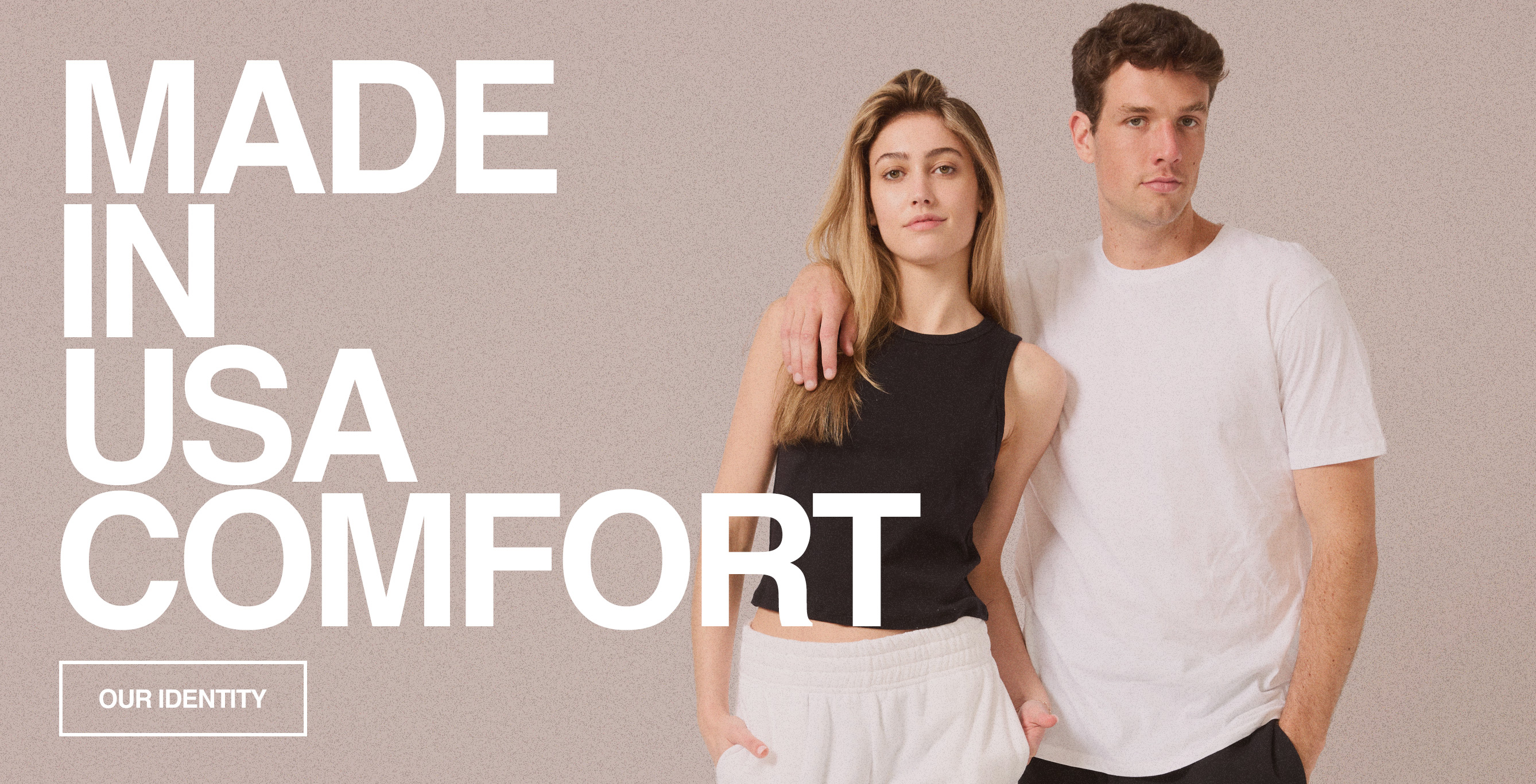 Made in USA Comfort — Royal Apparel premium wholesale apparel manufactured on the East Coast. Two models in minimalist USA-made basics.