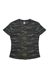 Womens Camo Rib Crop Tee