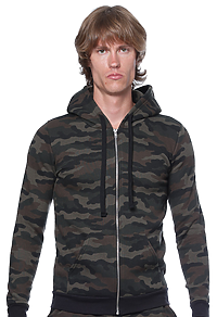 Unisex Camo Fleece Full Zip Hoodie